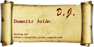 Domsitz Jolán névjegykártya