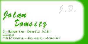 jolan domsitz business card